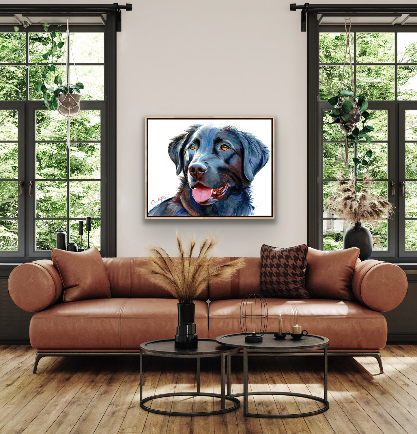 Midnight Blue: Loyal Smile of a Black Labrador