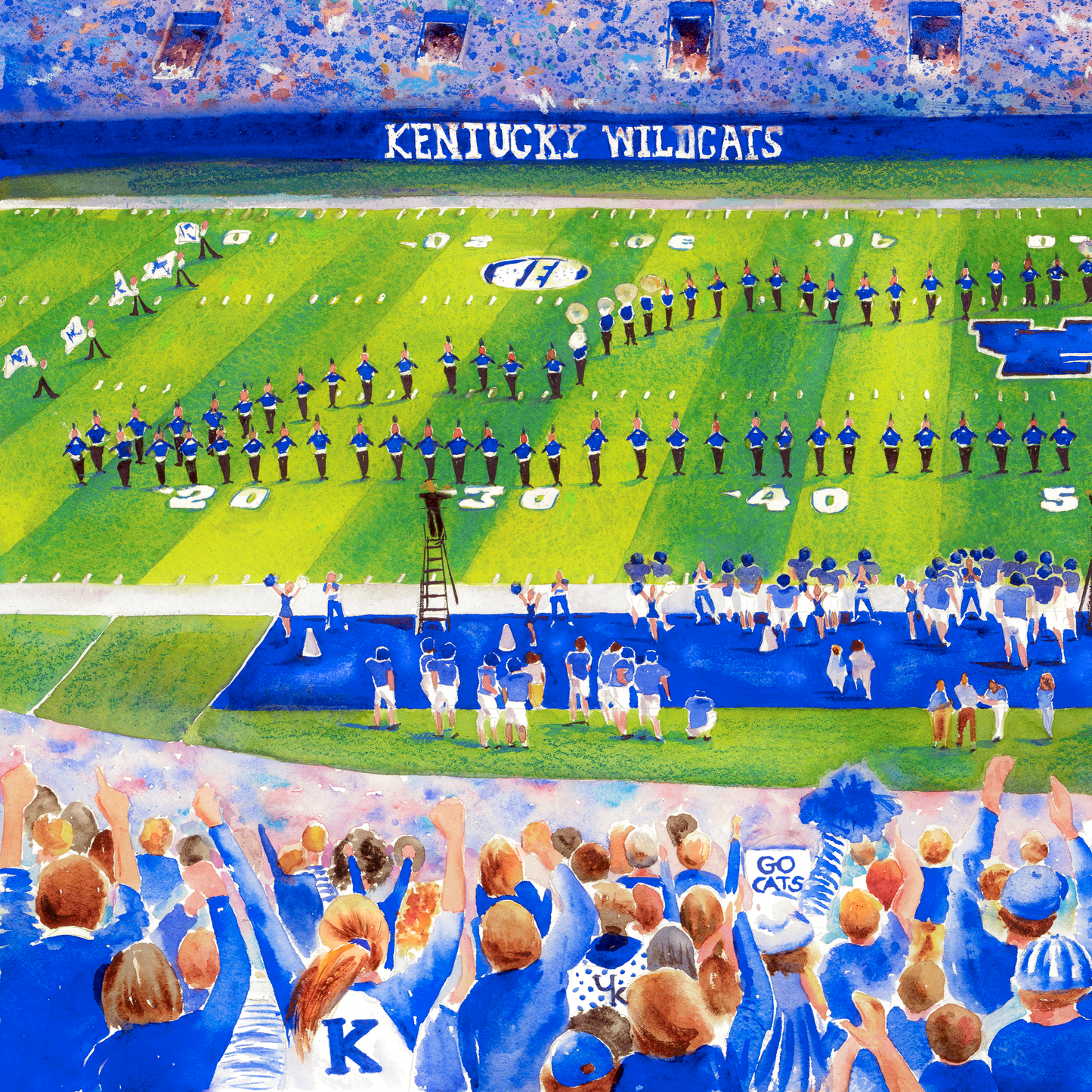 Kentucky Football, Band and Cheerleaders Art Print