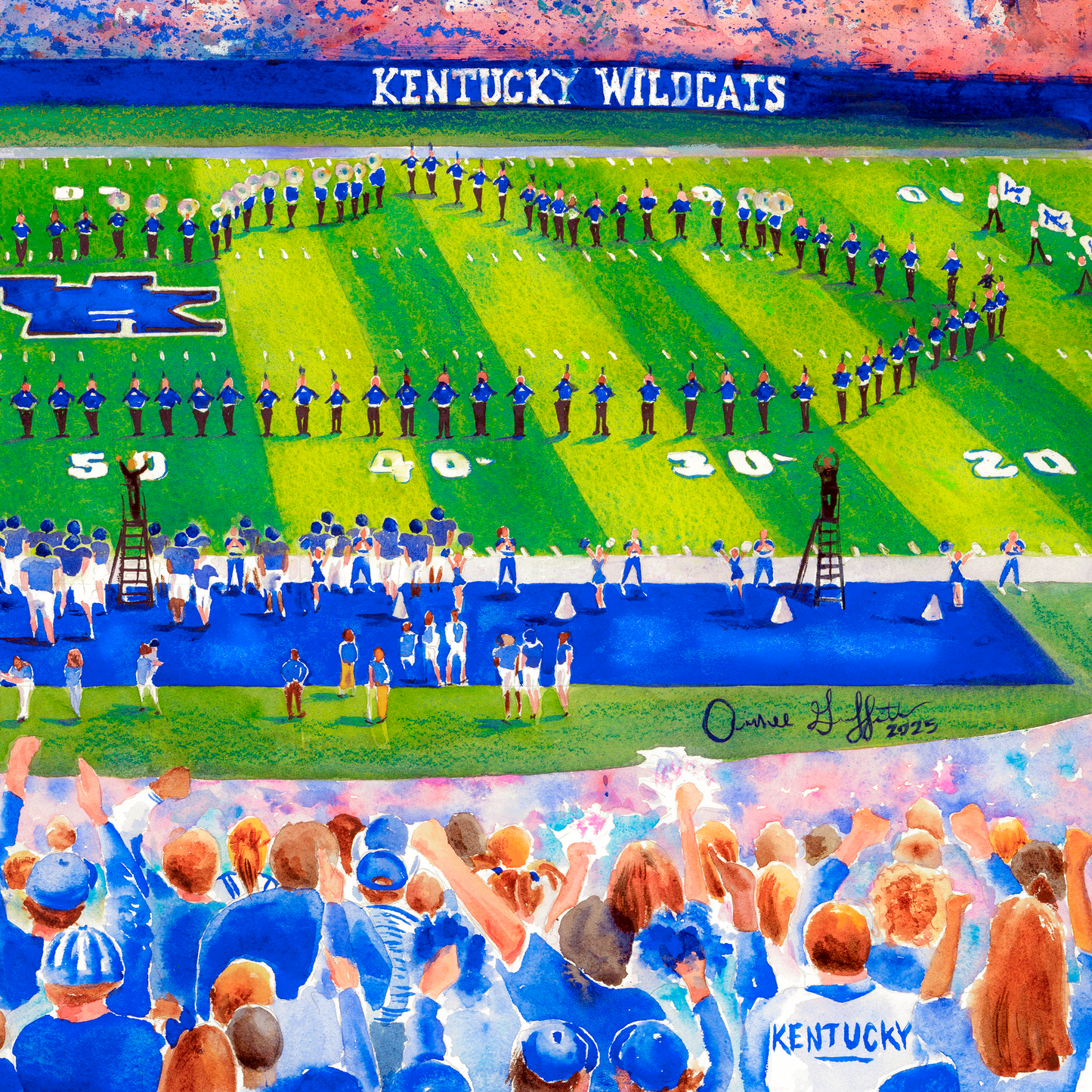 Kentucky Football, Band and Cheerleaders Art Print