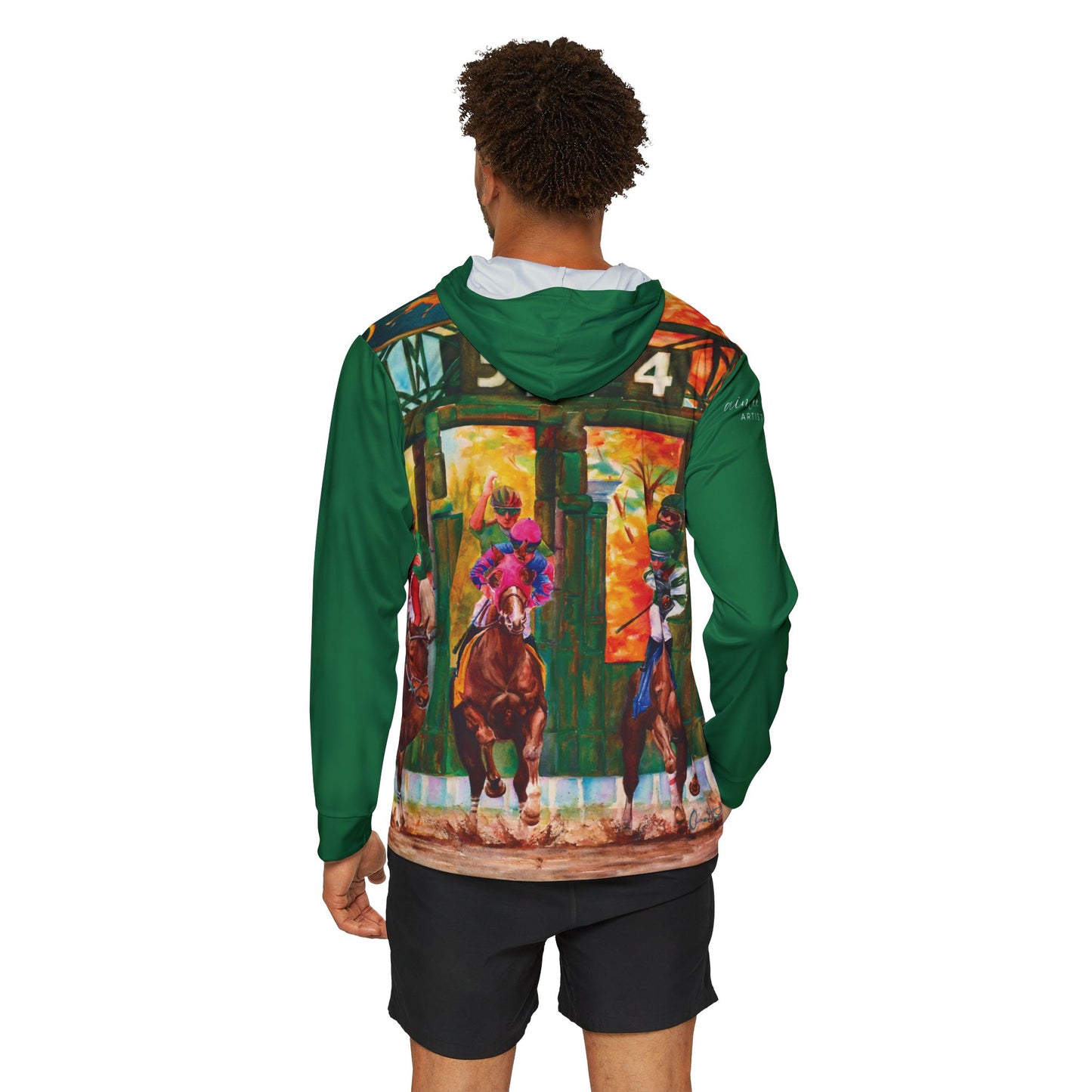 Keeneland Horse Racing Apparel, Sports Hoodie UV Protection, Men's Equestrian Cooling Pullover, Jockey Silks Hoodie