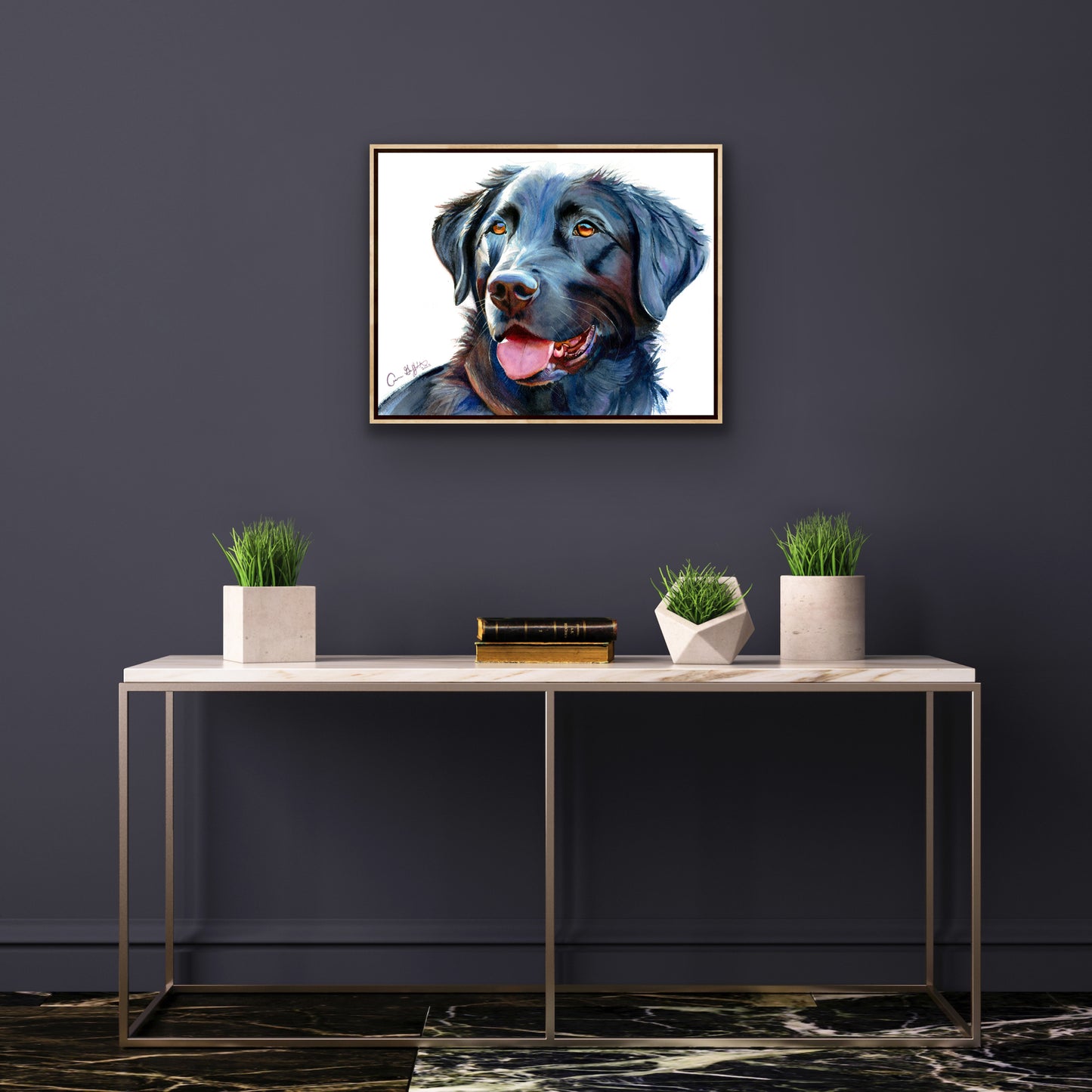 Midnight Blue: Loyal Smile of a Black Labrador