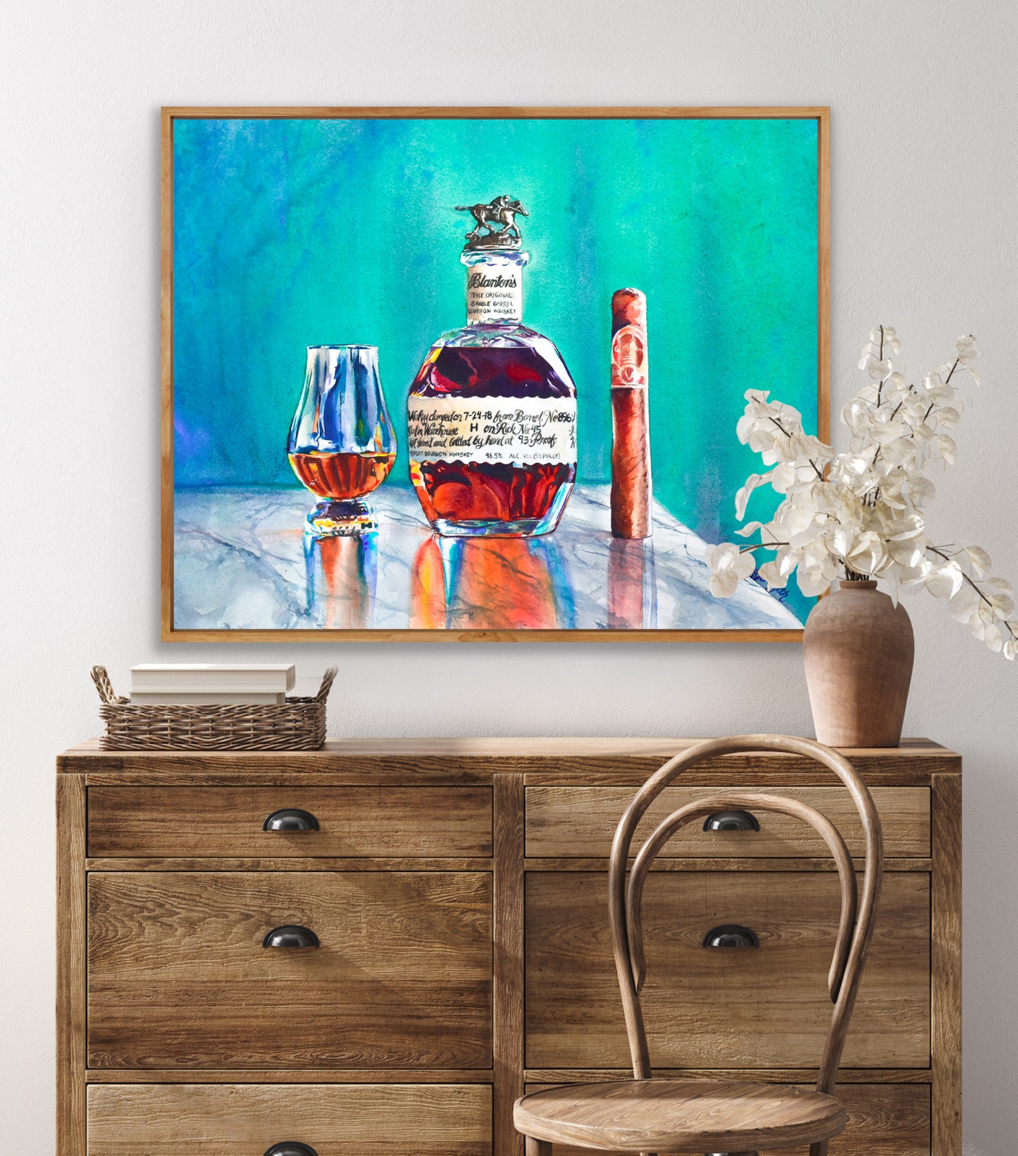 Blanton's and Cigar Nightcap print