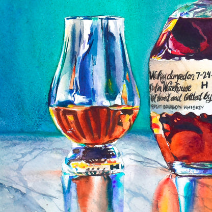 Blanton's and Cigar Nightcap print