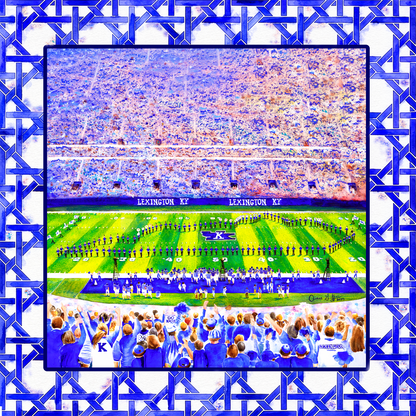 Blue & White Kentucky College Football Game Day Mahjong Mat